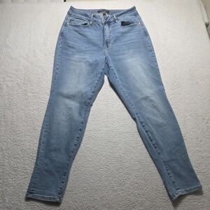 Judy Blue Jeans Womens 14W Blue Straight Fit Tapered High Rise Stretch